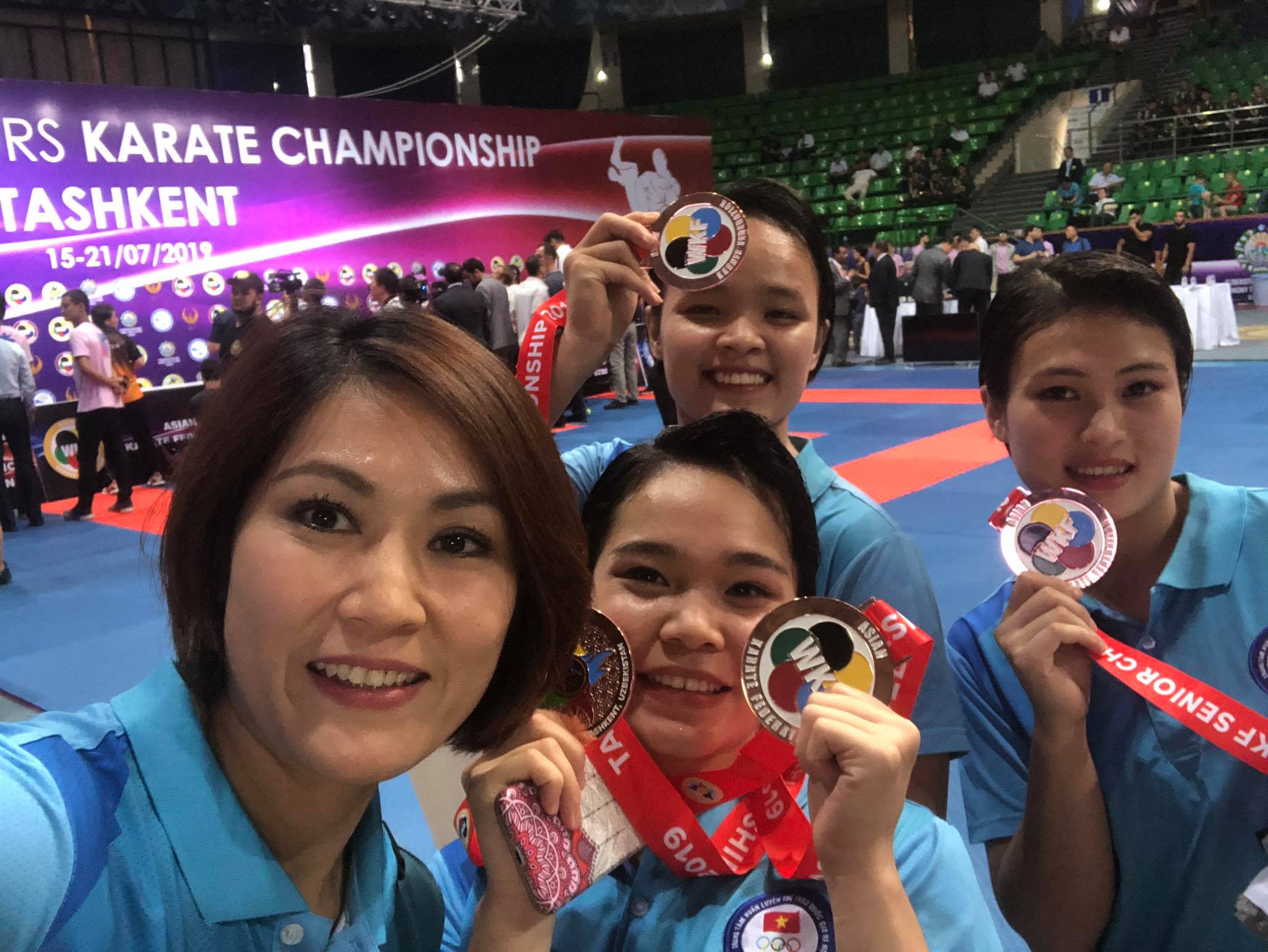 Nguyễn Thị Phương giành 2 HCĐ cá nhân và đồng đội nội dung Kata nữ giải vô địch karate châu á 2019