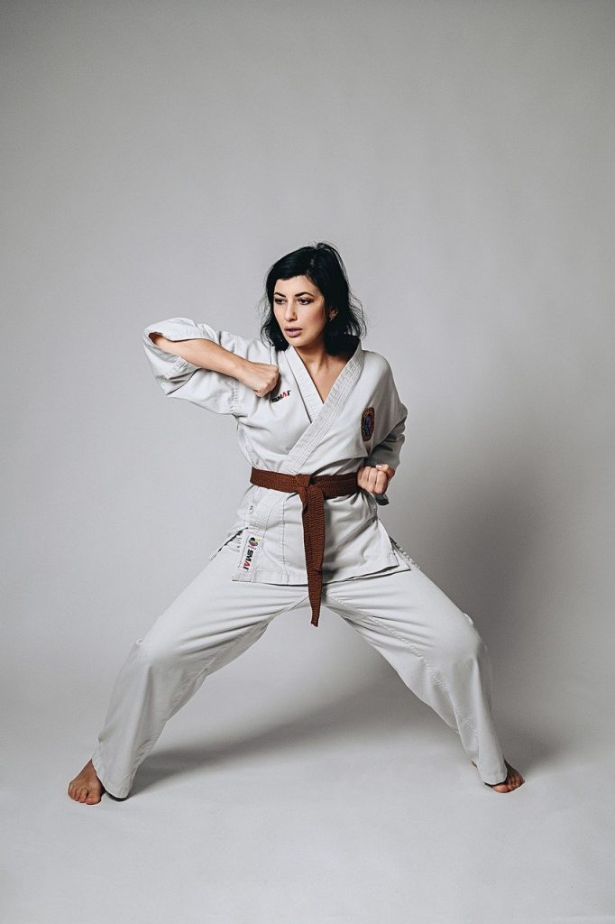 woman, taekwondo, pose