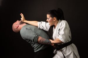 woman, karate, man