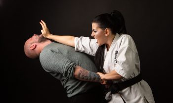 woman, karate, man